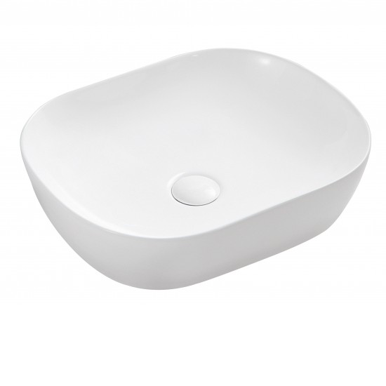 465*375*115mm Above Counter Rectangle Matt White Ceramic Basin Counter Top Wash Basin